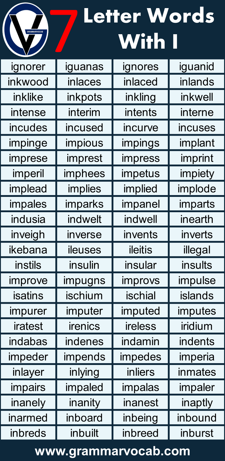 seven letter words starting with i