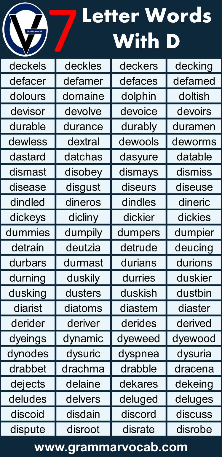 Seven Letter Words starting With d