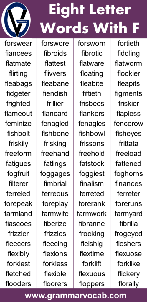 Eight Letter Words Starting With F Grammarvocab 