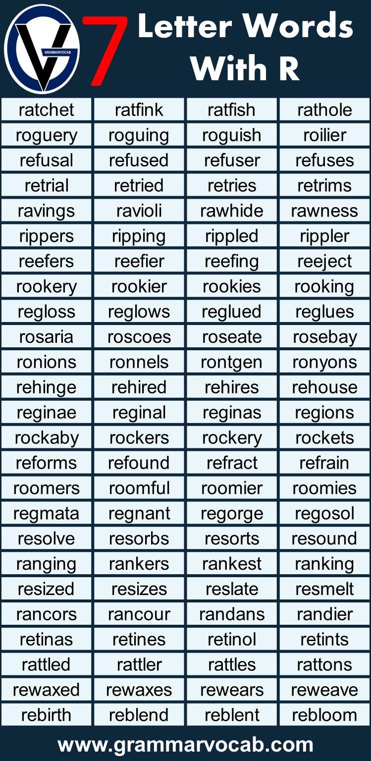 7 Letter Words Starting With R