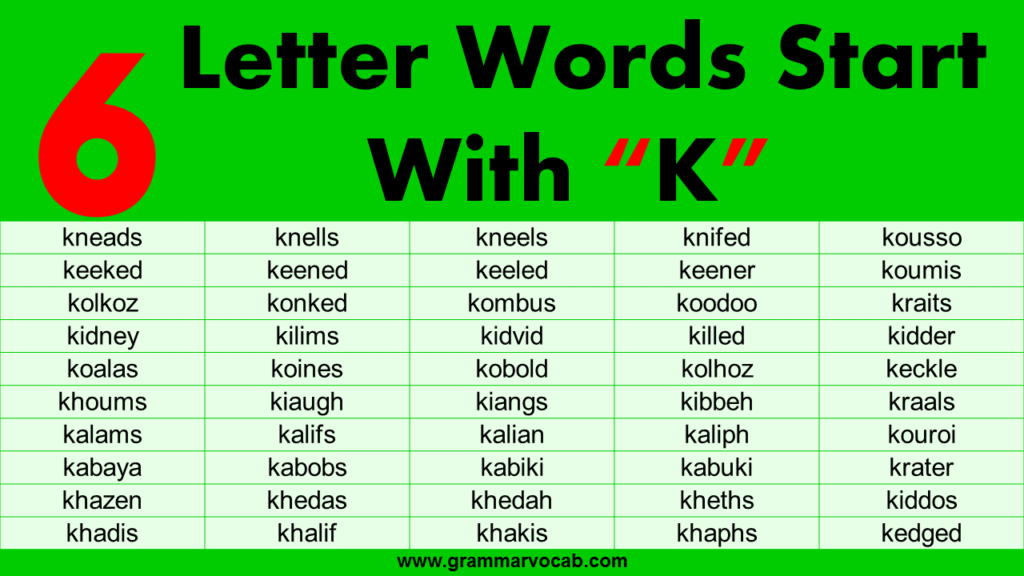 10 Letter Words Start With K