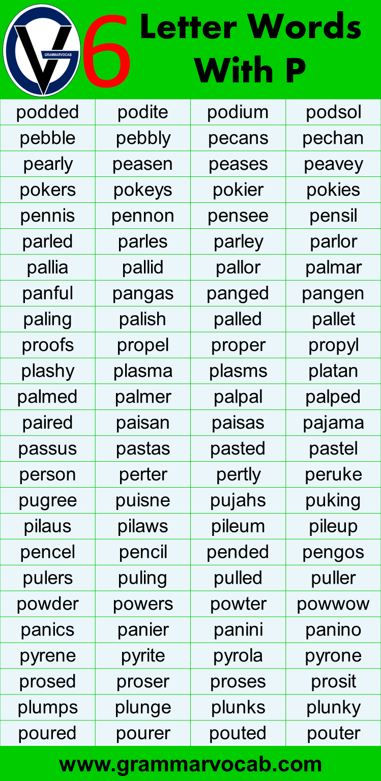 list of words that start with p