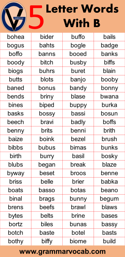 5 Letter Words With B And S In The Middle