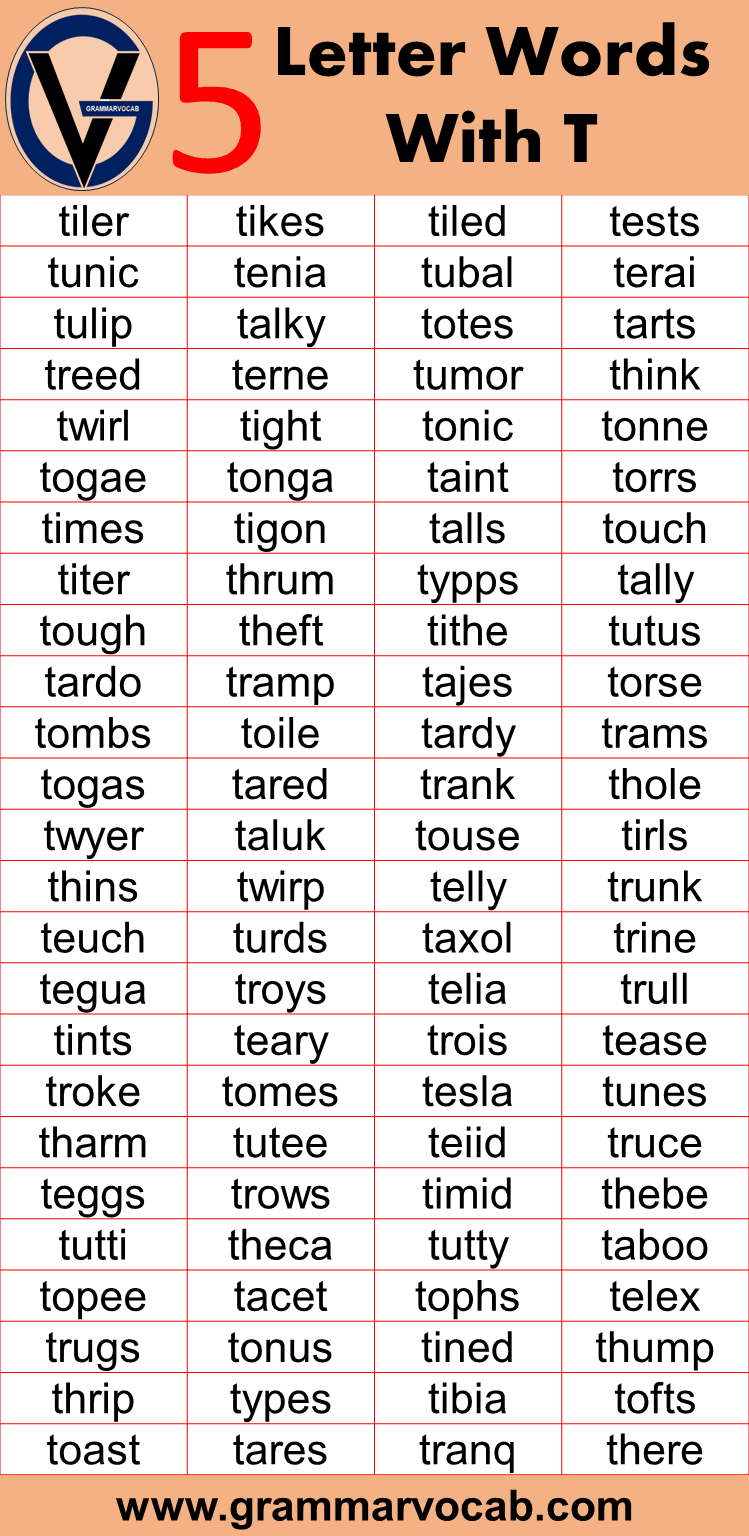 five letter words with t and o