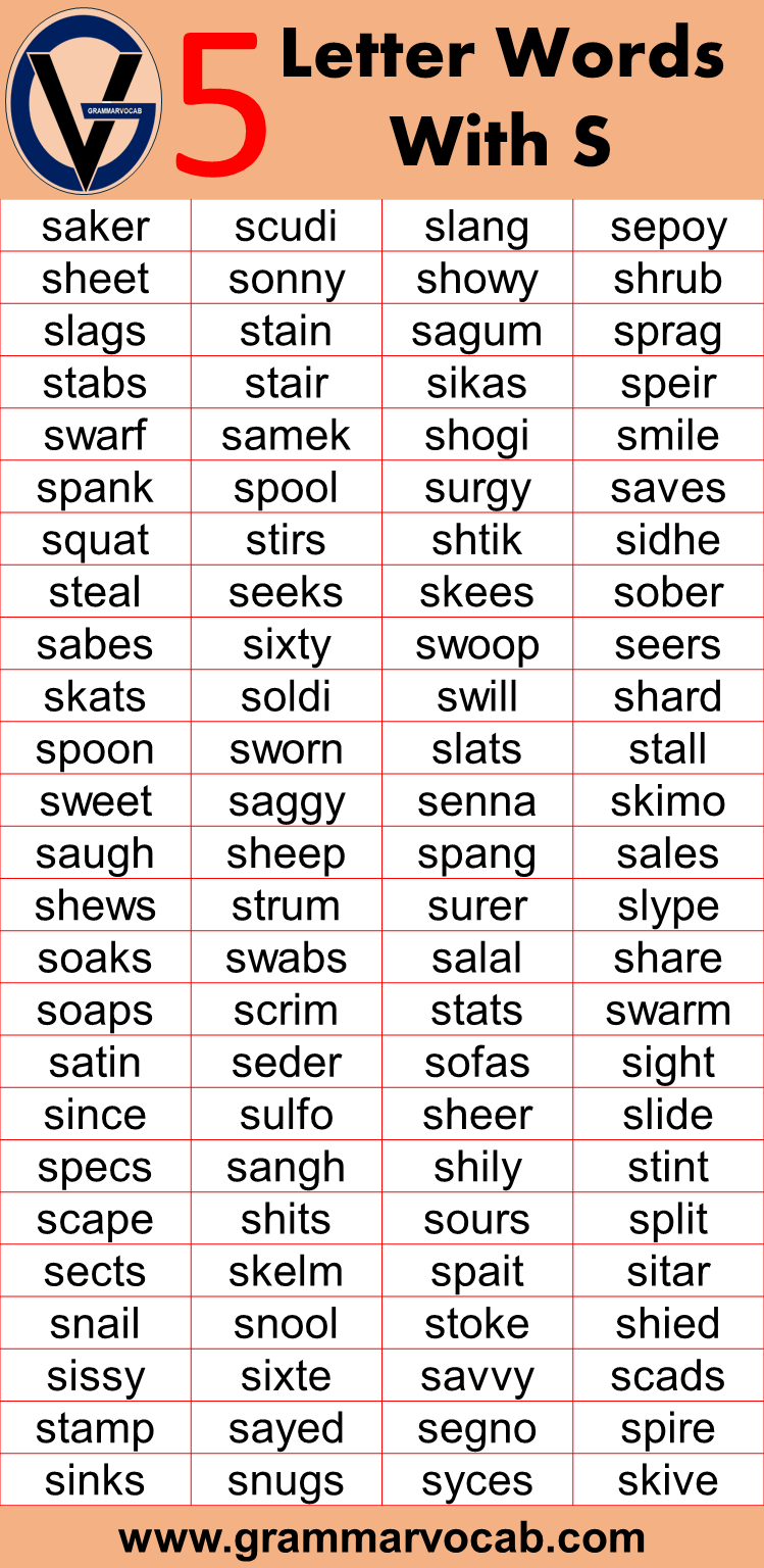 5 letter word starting with s ending with at