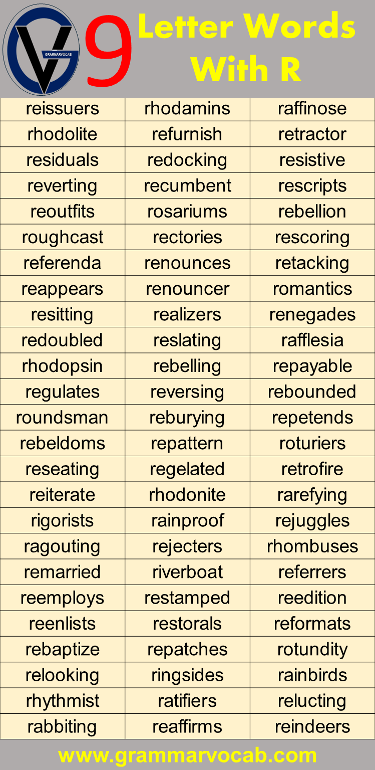 list of nine letter words