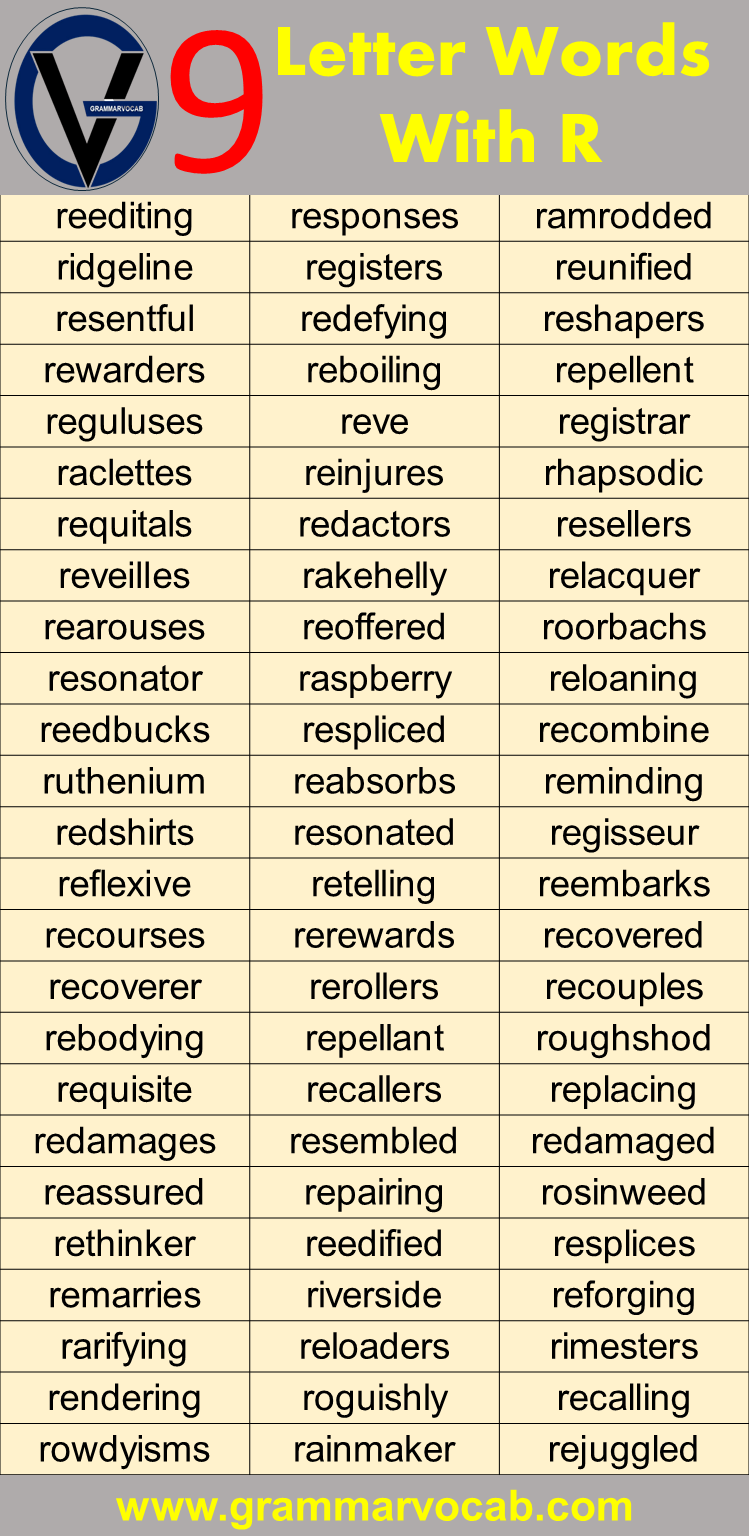 9 letter words that start with r