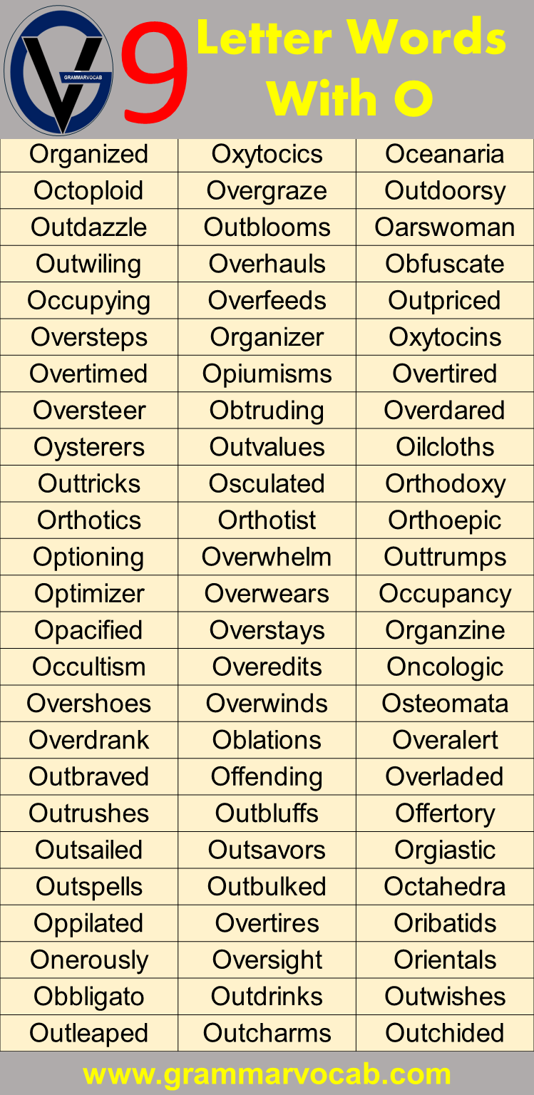 words that start with o
