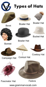 Different Types of Hats Names with Pictures | PDF - GrammarVocab