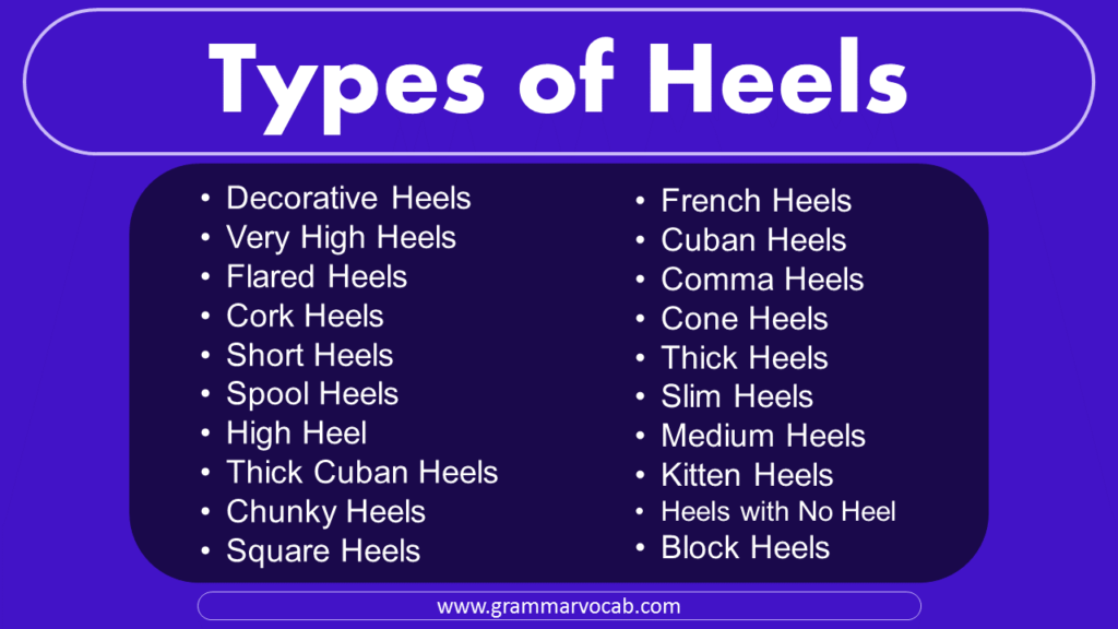 Types of Heels Names