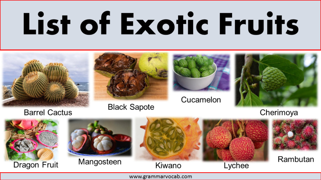 List of Exotic Fruits