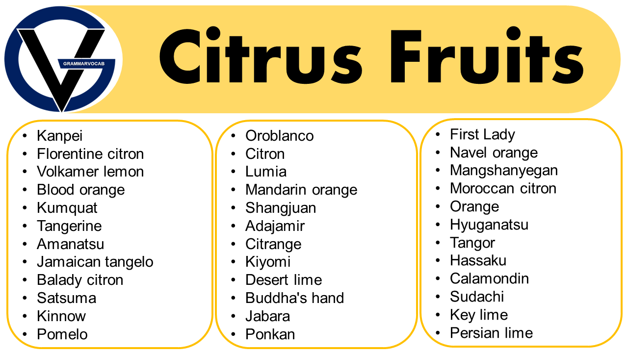 List of All Citrus Fruits