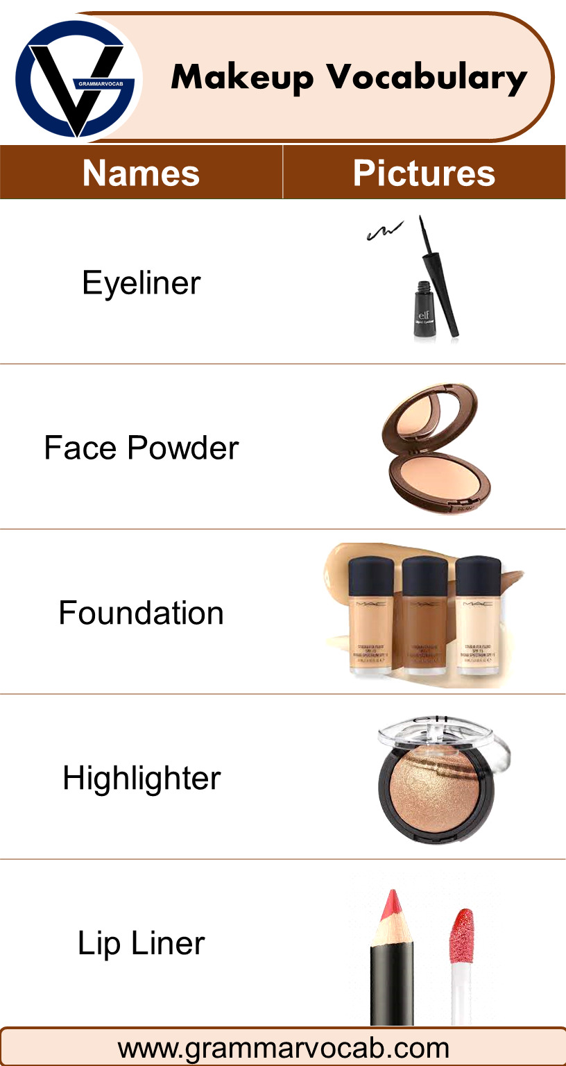 Makeup Items Images And Names