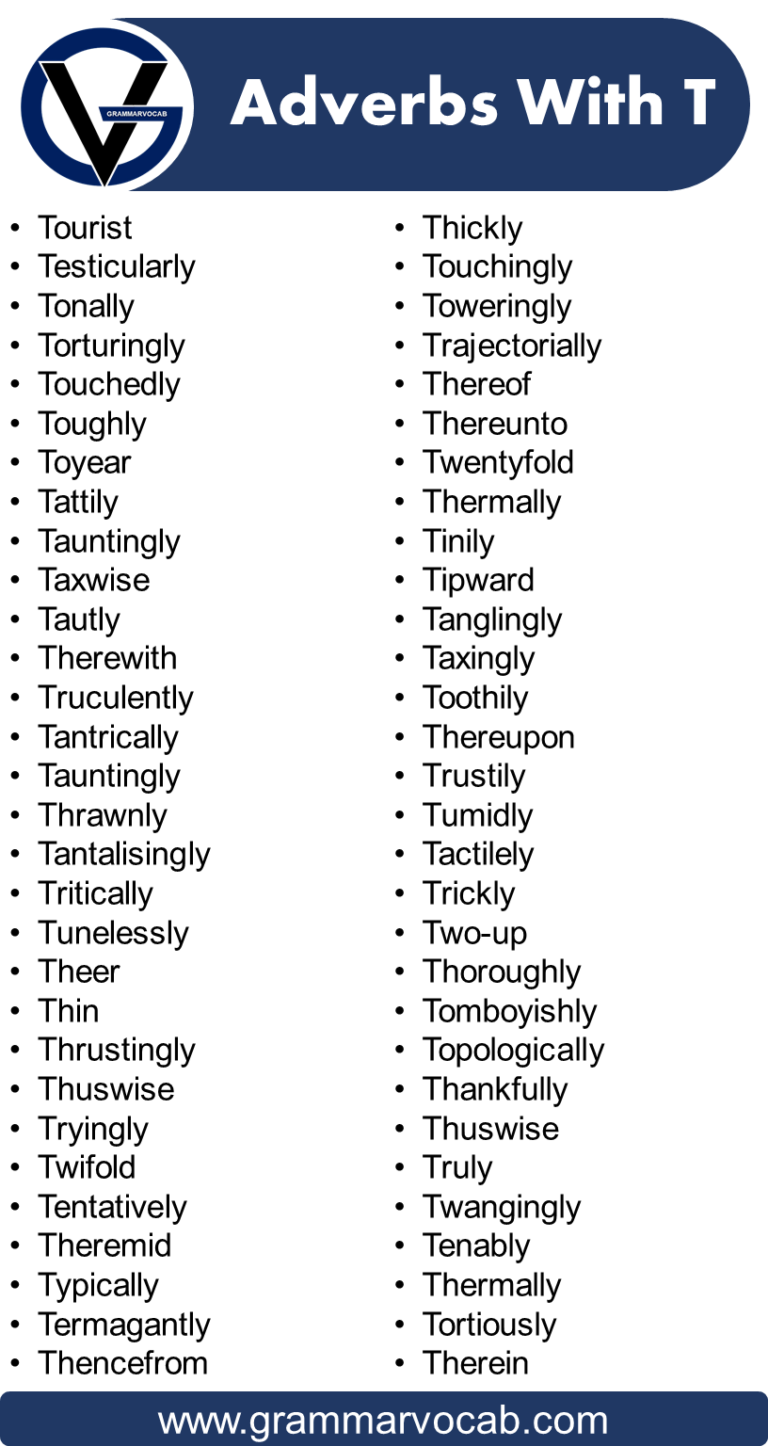 Adverbs That Start With T - GrammarVocab