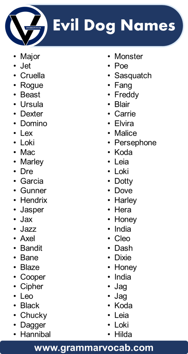 Evil Dog Names Top List Of Evil Dog Names GrammarVocab