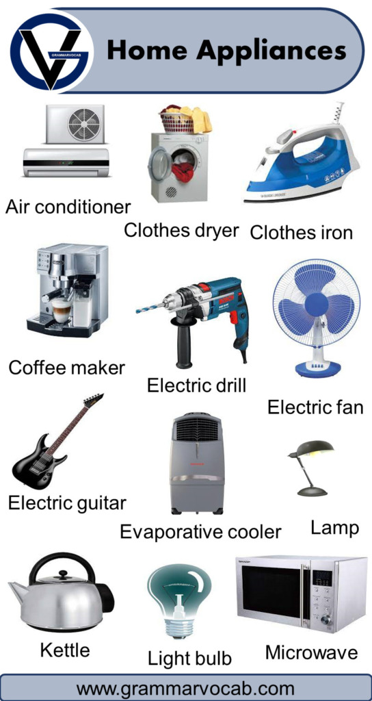 List of Electronics Home Appliances Pictures GrammarVocab