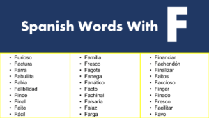 Spanish Words That Start With F- Common Words - GrammarVocab