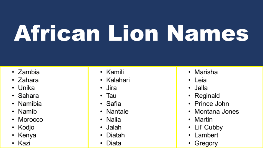 Good African Lion Names