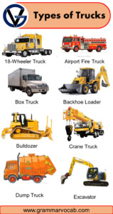 List of Different Types of Trucks - Pictures - GrammarVocab