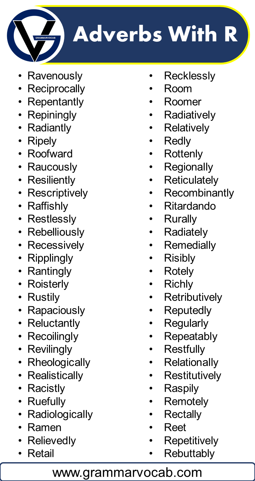 Adverbs That Start With R