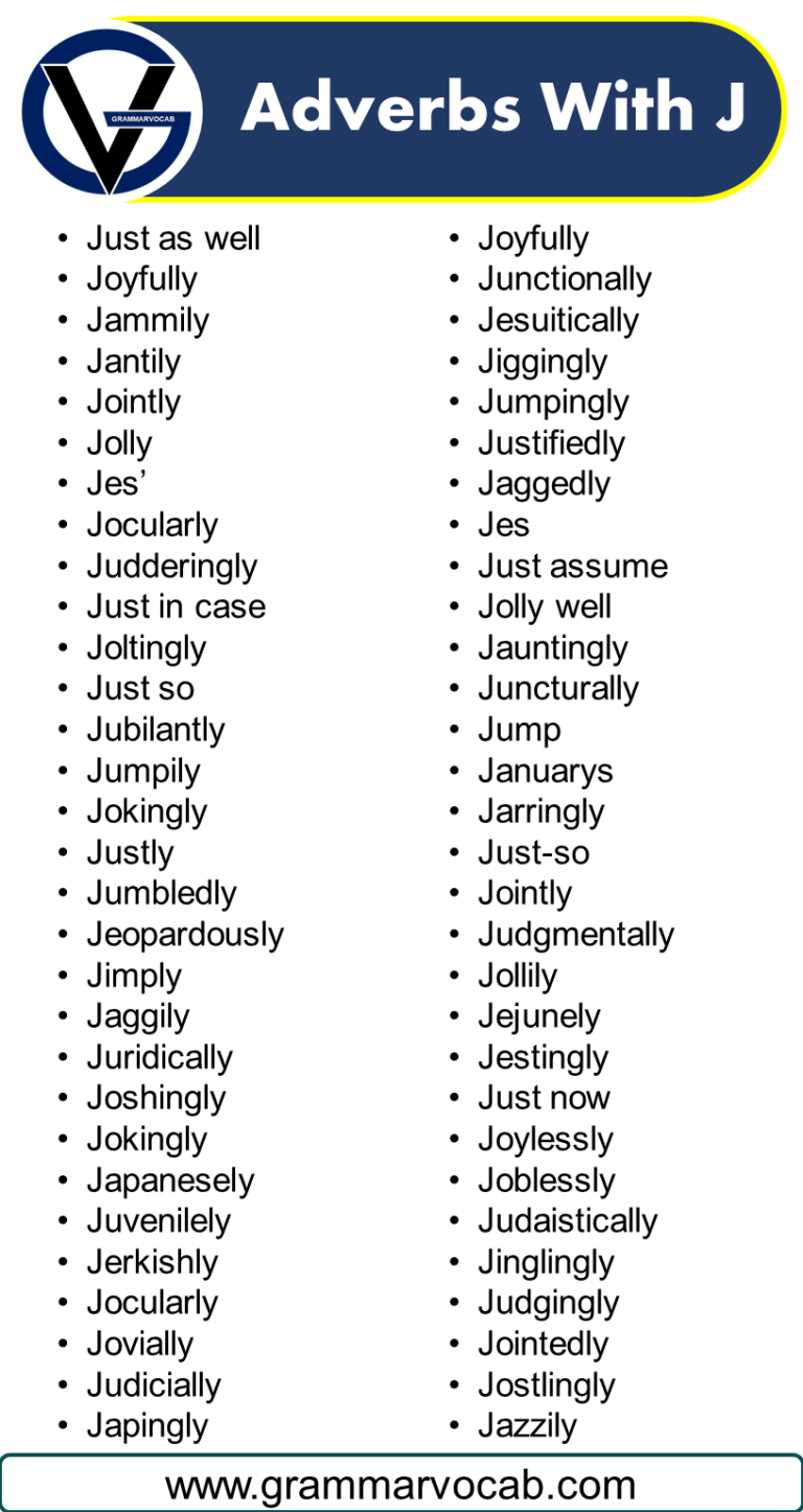 Jumpingly Adverbs That Start With J - GrammarVocab