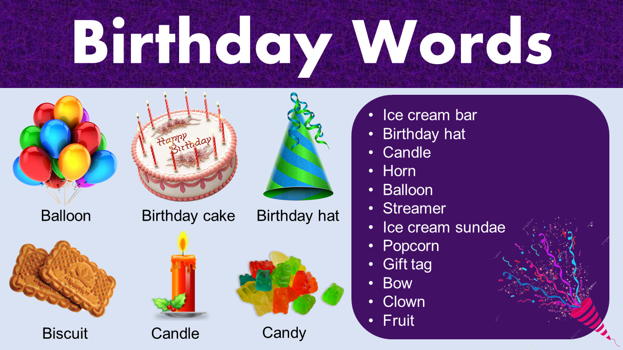 List Of Birthday Vocabulary Words GrammarVocab