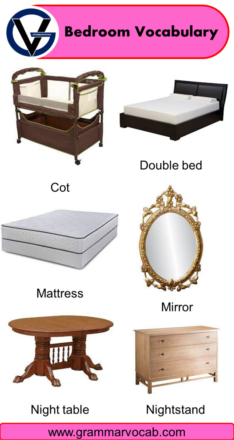 List of Bedroom Vocabulary in English | Pictures - GrammarVocab