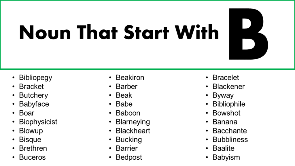 Nouns Starting With B