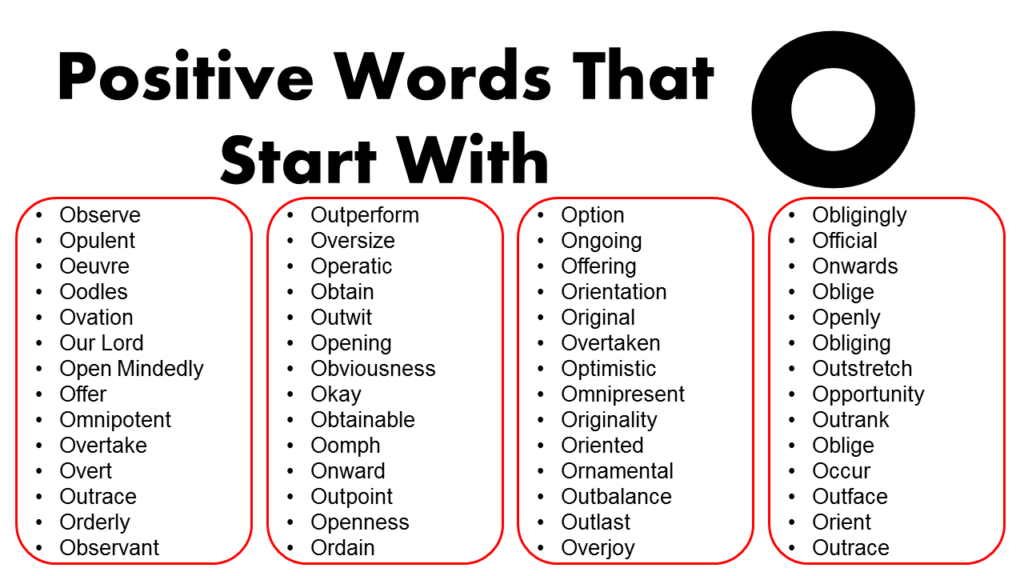 Positive Words That Start With O