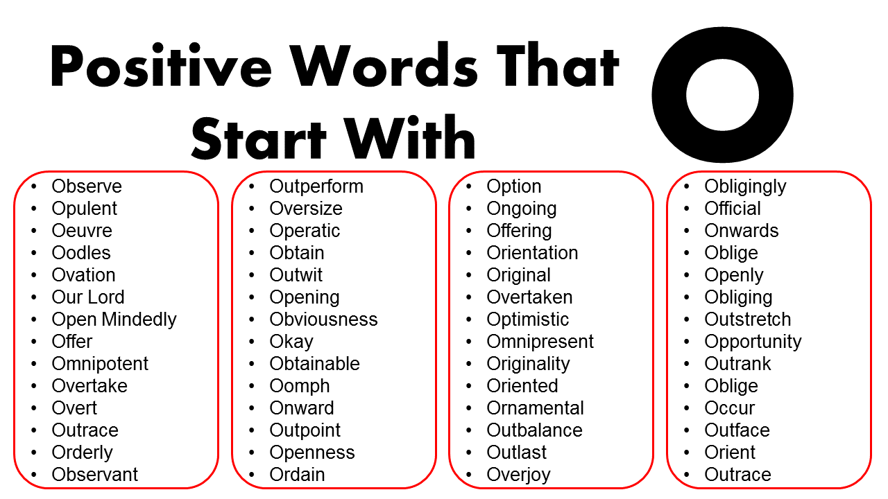 Positive Words That Start With O GrammarVocab