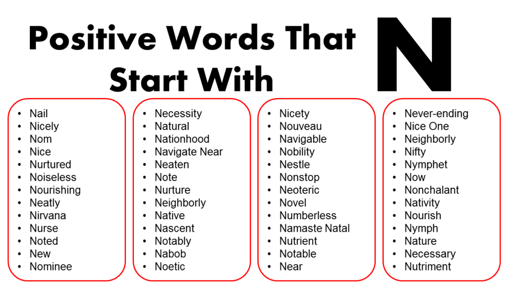 Positive Words Starting With N