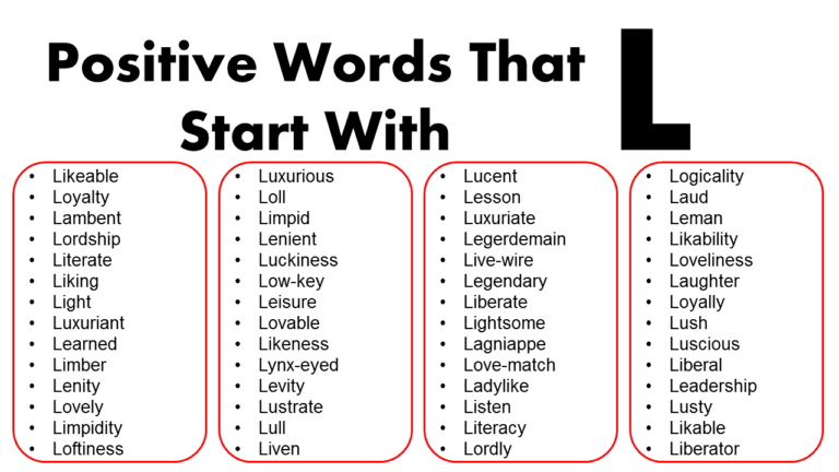 List of Positive Words That Start With L - GrammarVocab