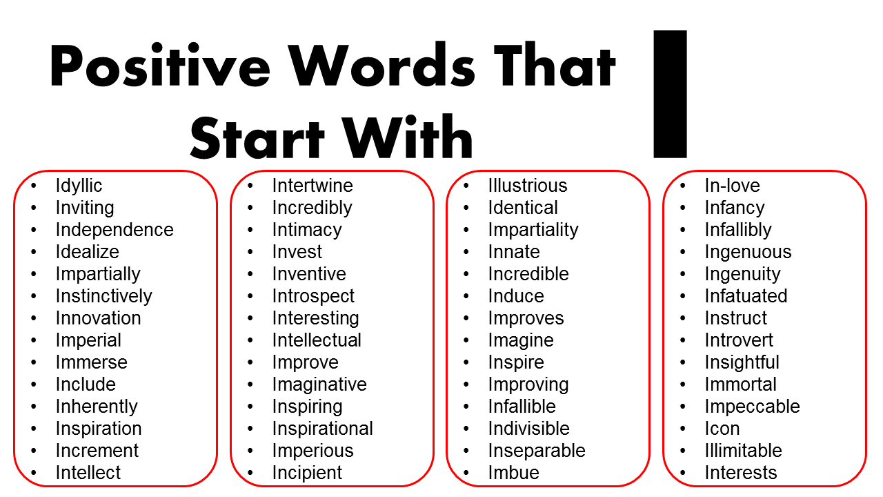 Positive Words That Start With I GrammarVocab