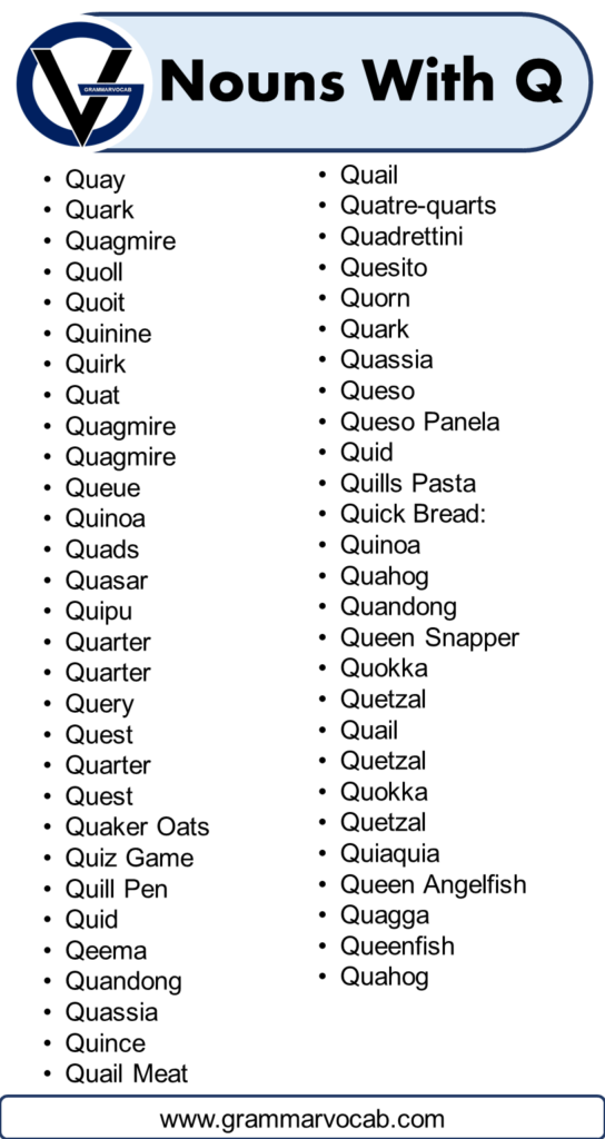 Nouns That Start With Q - List Of Noun - GrammarVocab