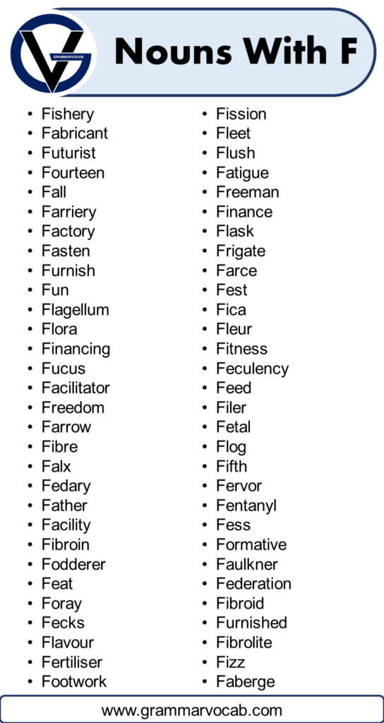 List of Nouns That Start With F - GrammarVocab