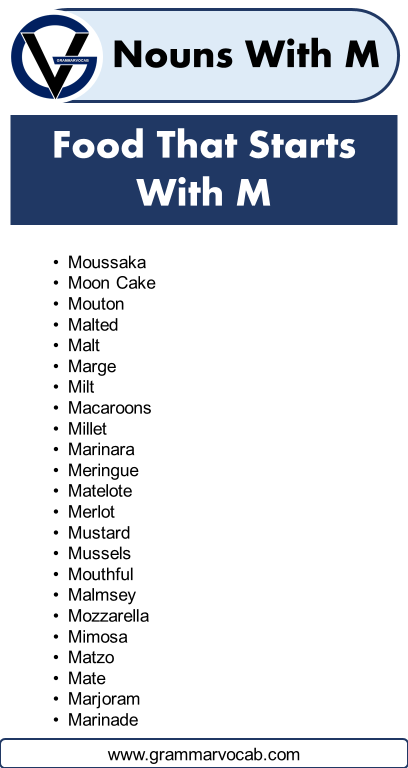 List Of Noun With M