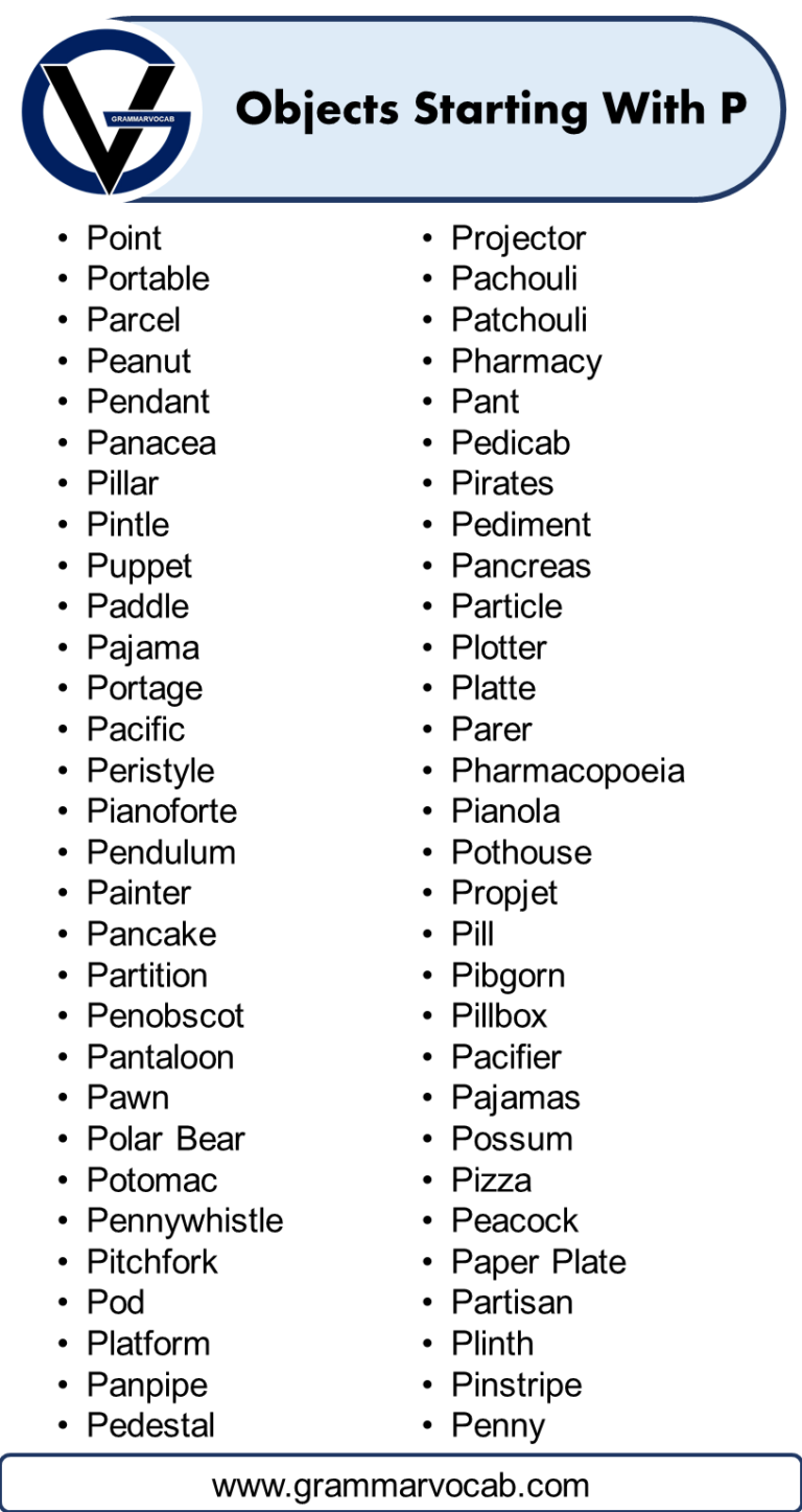 Nouns That Start With P List Of Noun GrammarVocab — free download
