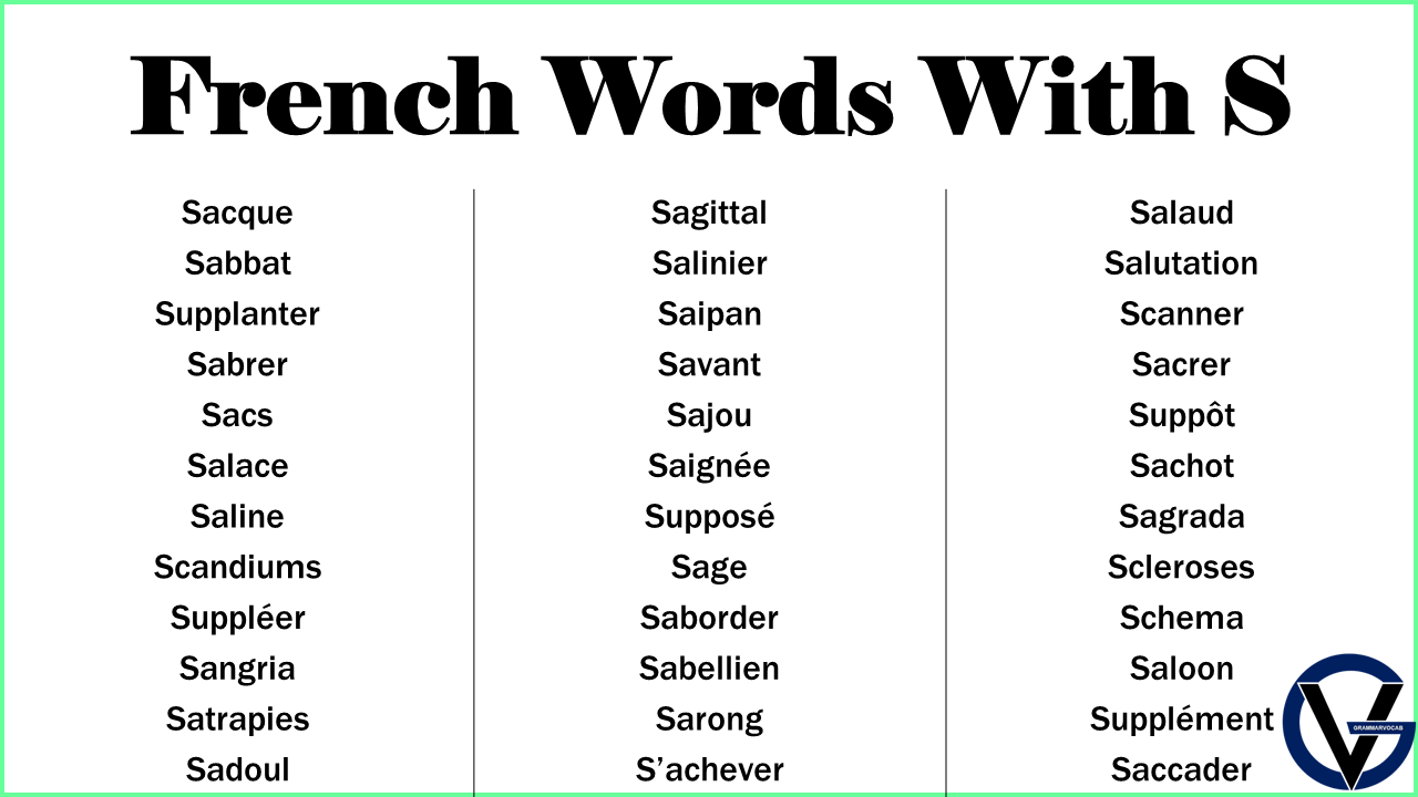 Common French Words Used In English Language