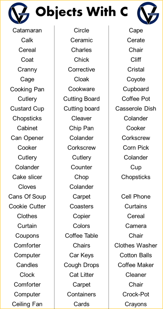 Objects That Start With C - GrammarVocab