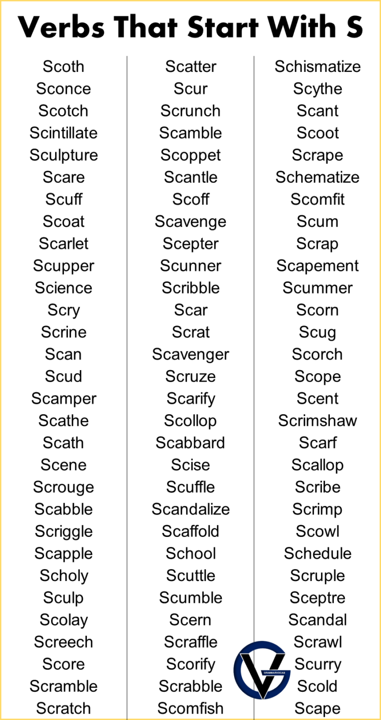 Verbs That Start With S - GrammarVocab