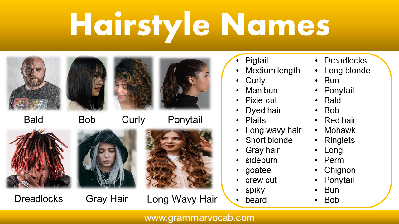 Hairstyle Names List For Men And Women - GrammarVocab