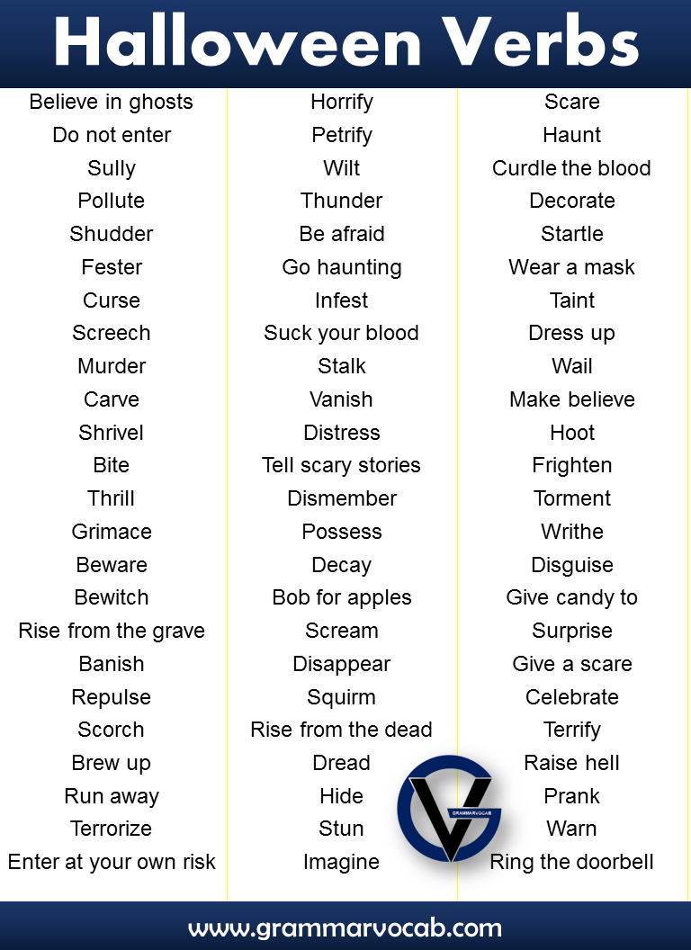 Halloween Verbs