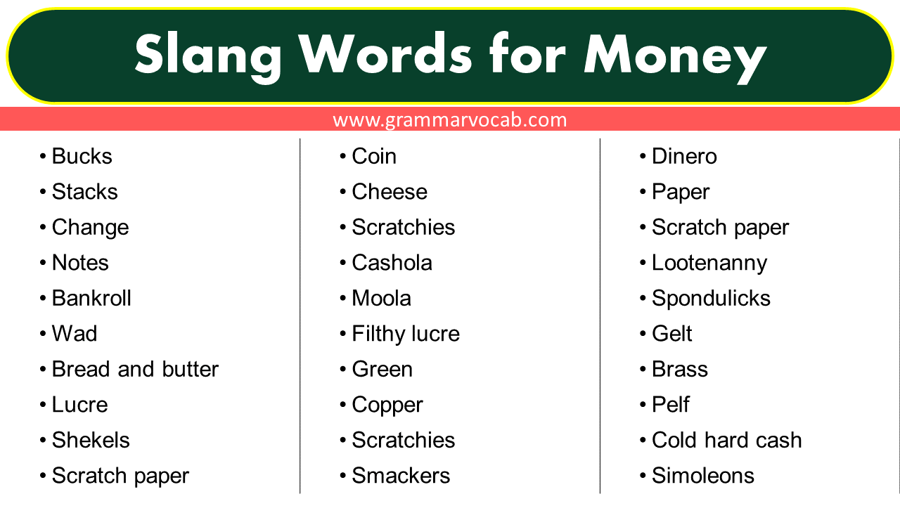 Slang Words for Money GrammarVocab