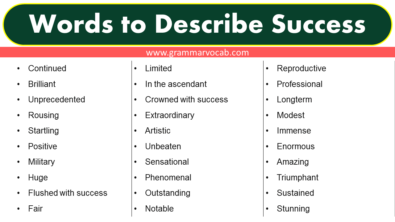 Other Words To Describe Success Story