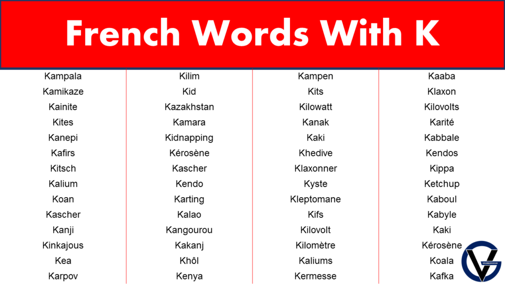 French Words Start With K