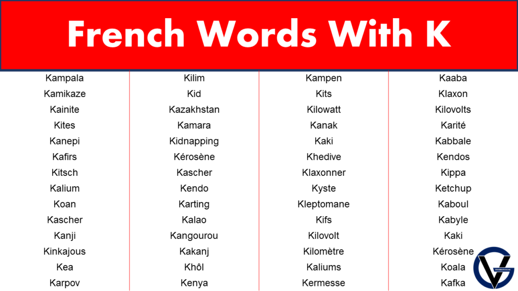 French Words Start With K GrammarVocab