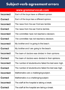 Types of Grammatical Errors - GrammarVocab