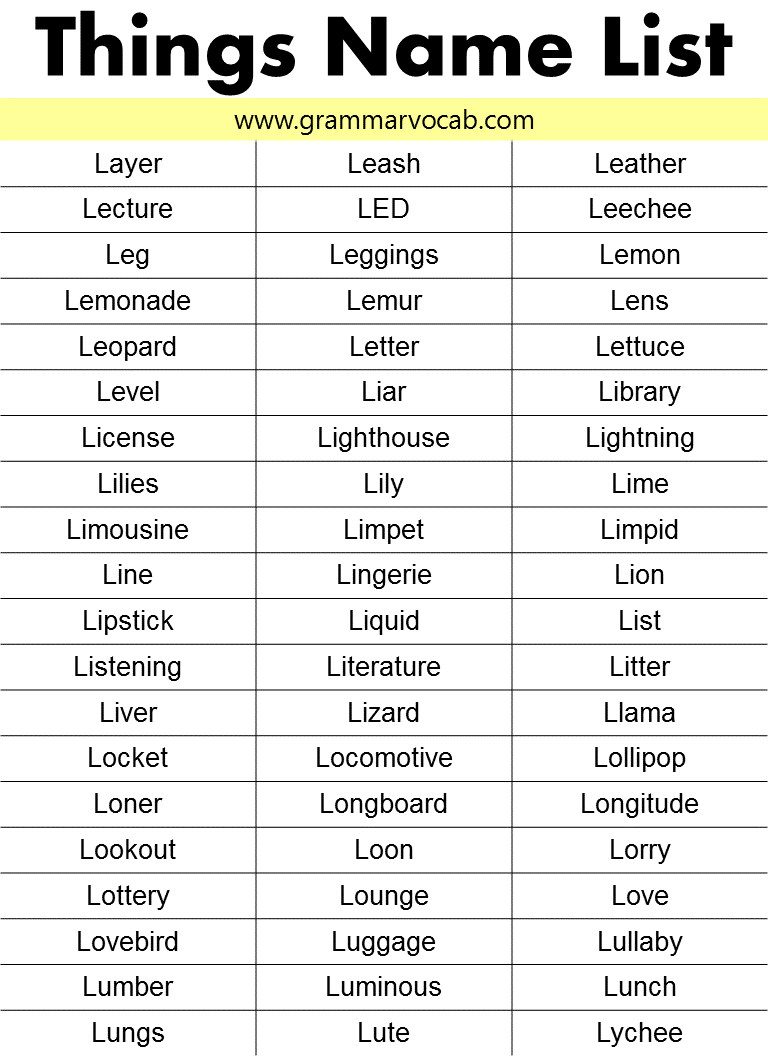 things-name-list-a-to-z-objects-name-grammarvocab