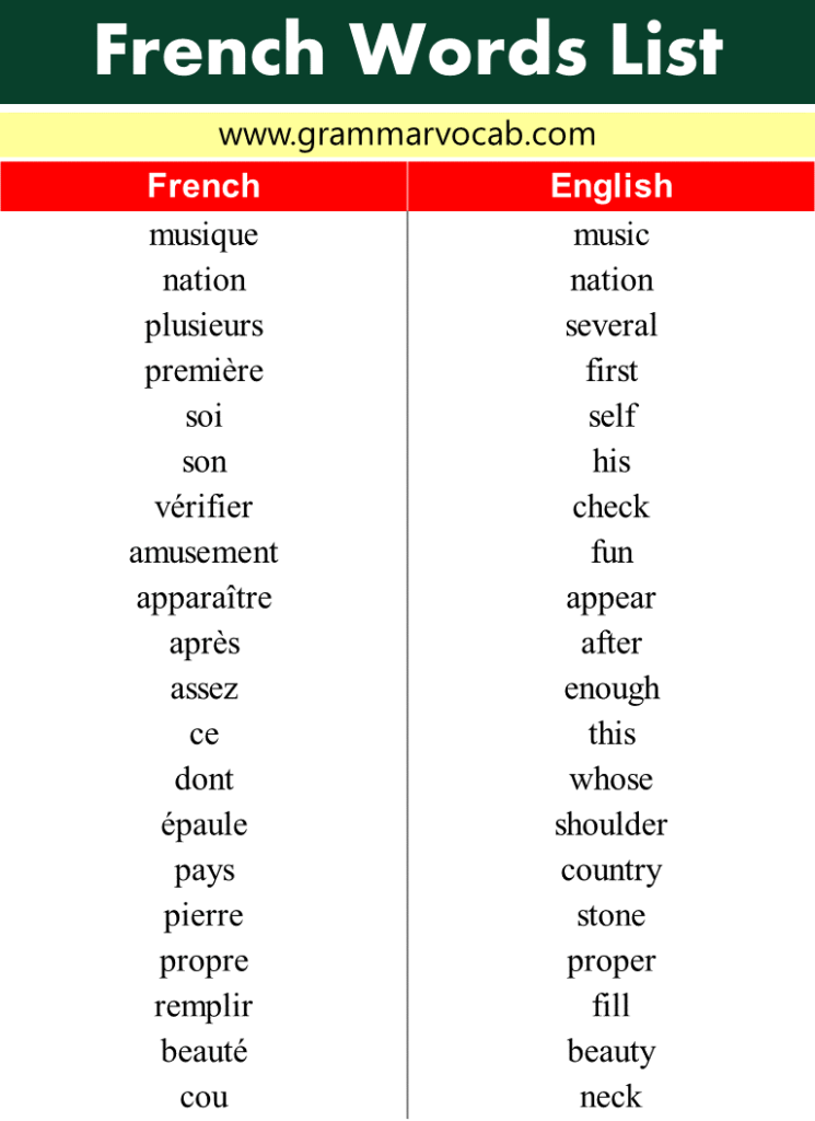 french word for homework