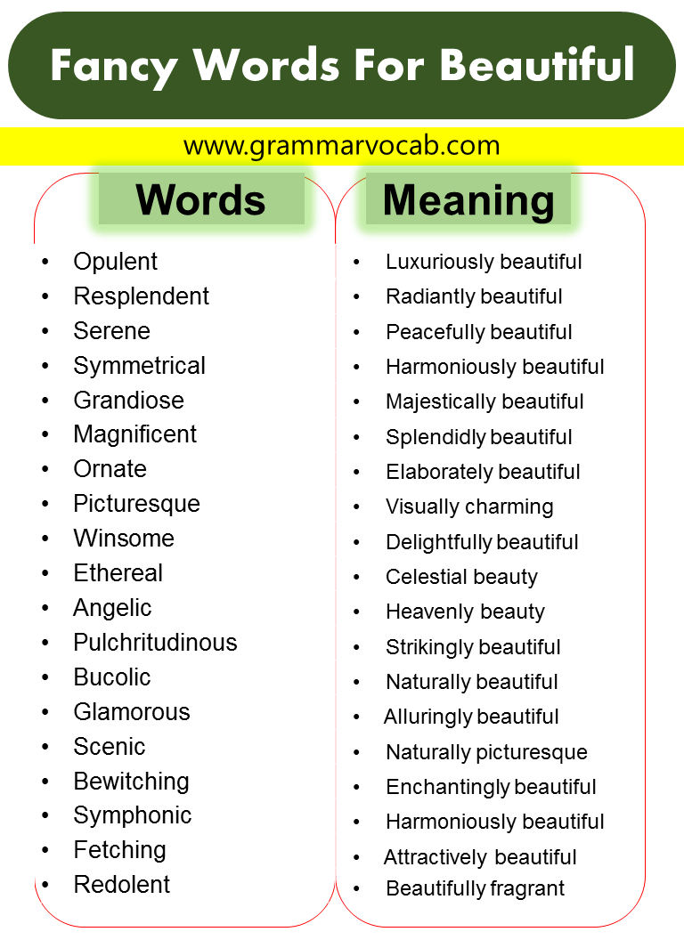 Fancy Words with Meaning